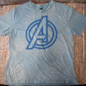 Marvel Comics Avengers Blue Tie-Dye T-Shirt Sz 2X